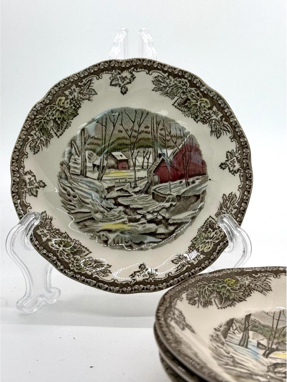 Vintage Johnson Brothers Friendly Village Plates Set of 4 Made in England